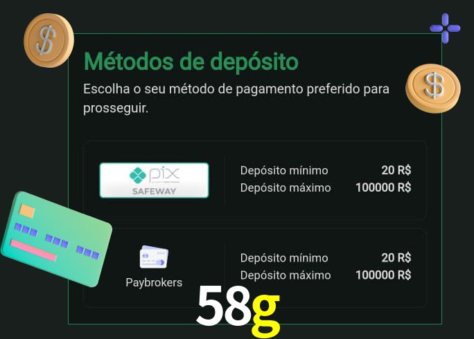 O cassino 58g oferece uma grande variedade de métodos de pagamento